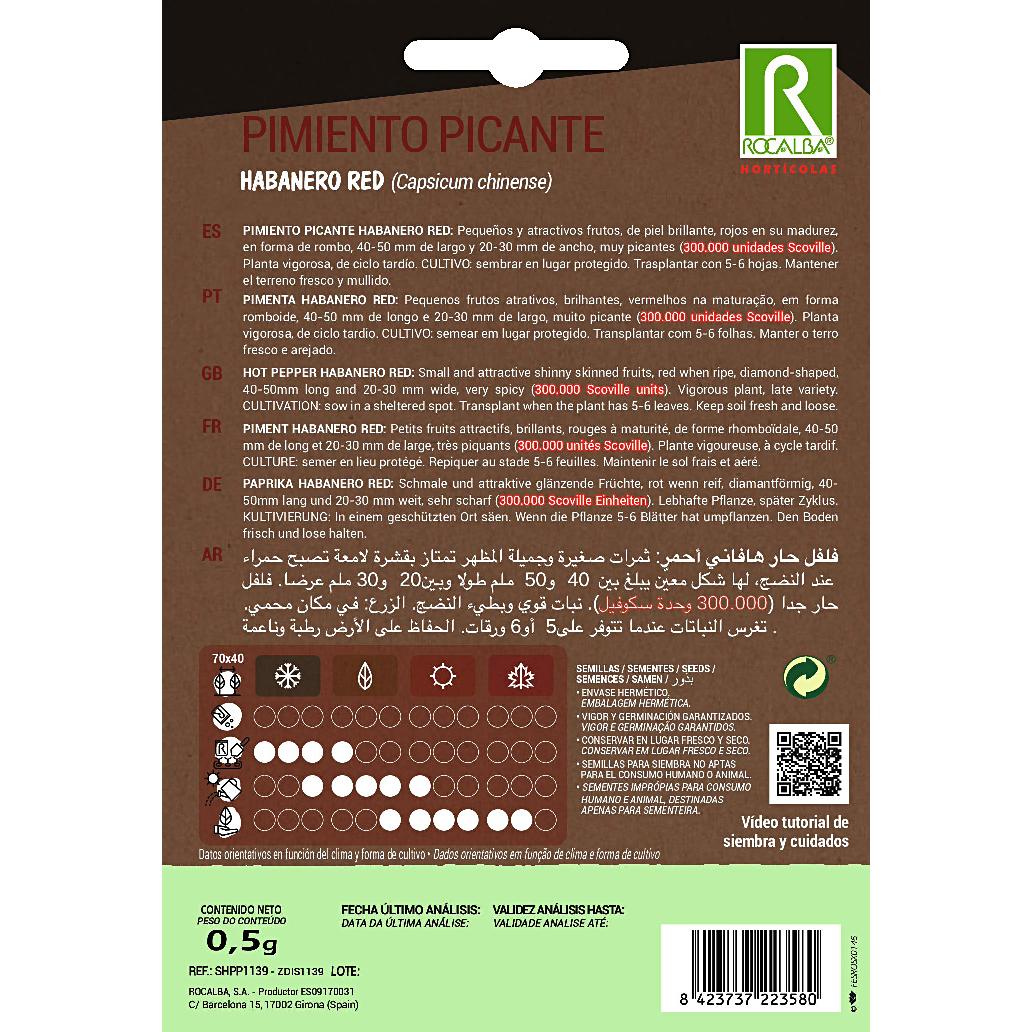 Graines de piment fort Habanero Red Rocalba