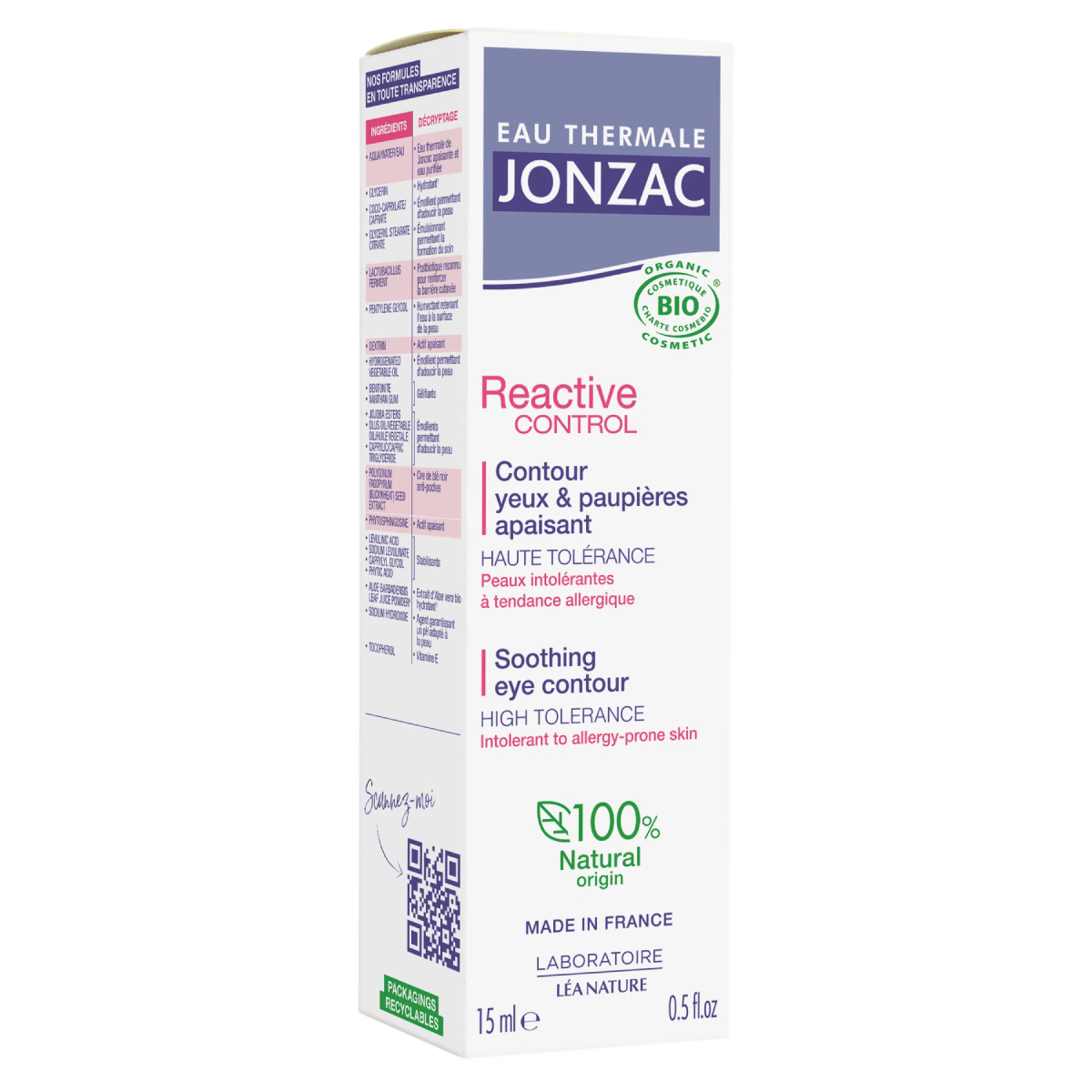 Contorno occhi lenitivo Reactive Control Eau Thermale Jonzac 15 ml