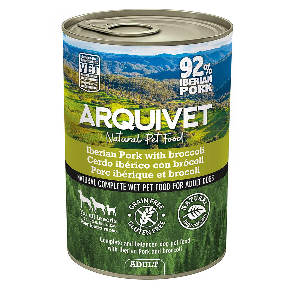 Pasta dla psów z wieprzowiną i brokułami Arquivet 400 g