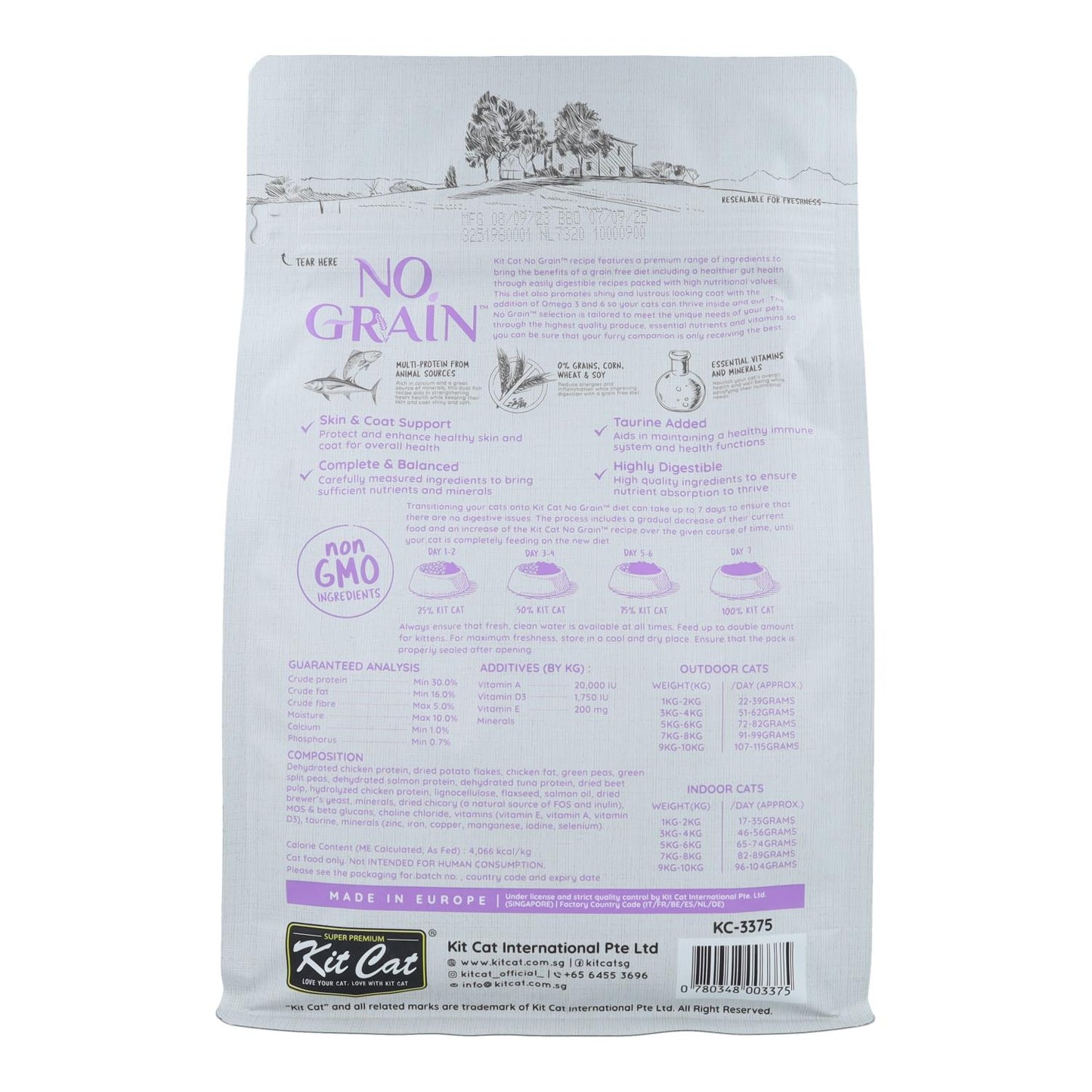 Kit Cat No Grain Cat Food - Tuna & Salmon 1 kg Natural cat food