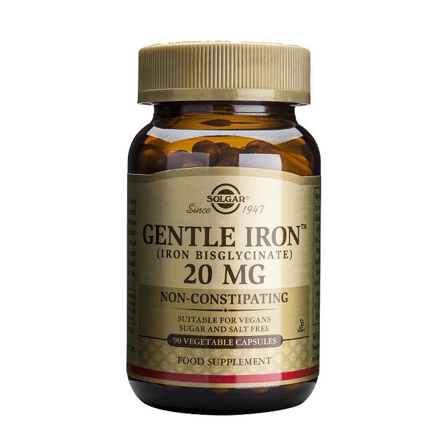 Eisen Gentle ® Eisenglycinat Pflanzliche Kapseln Solgar 180 Tabletten
