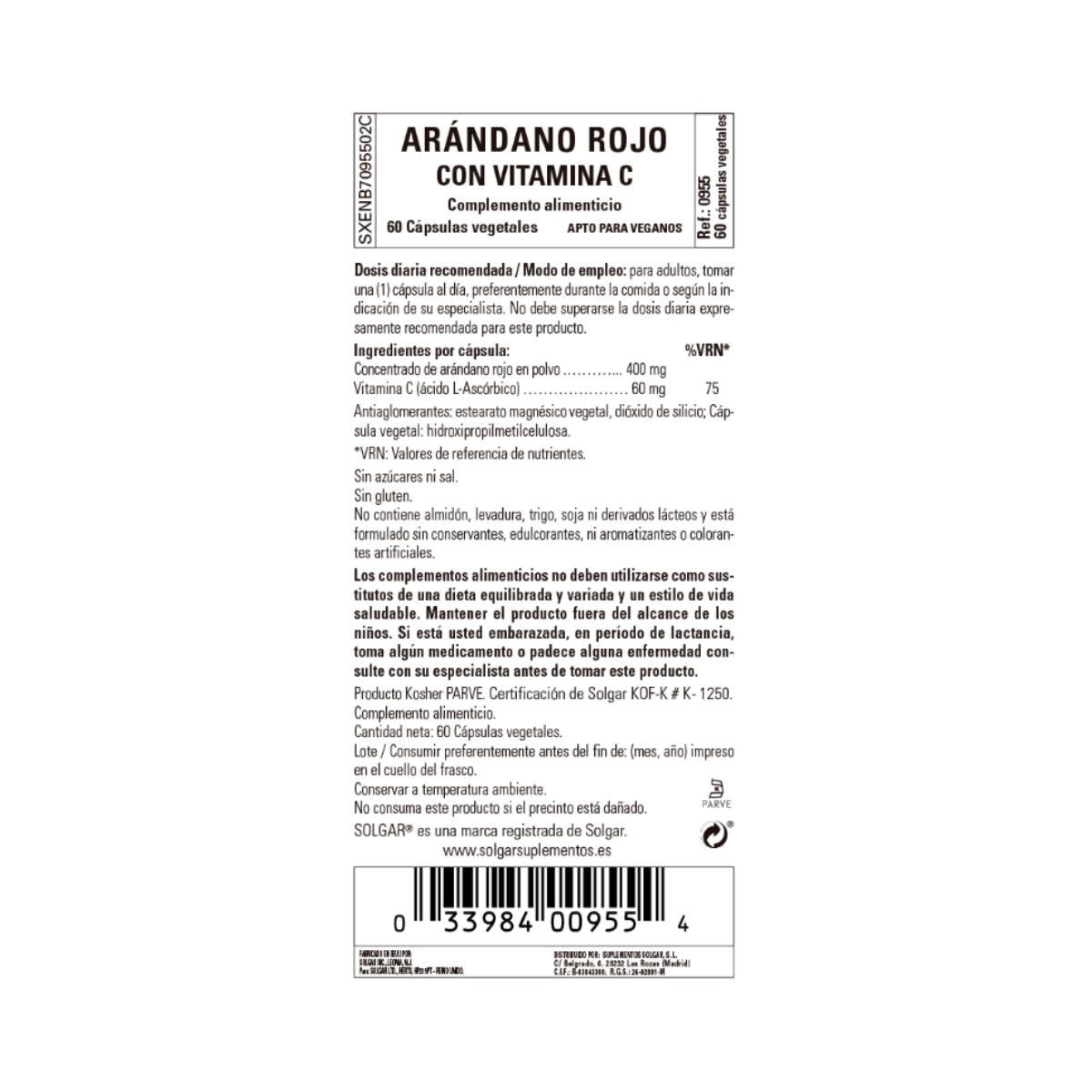 Veenbes met vitamine C – Solgar 60 plantaardige capsules