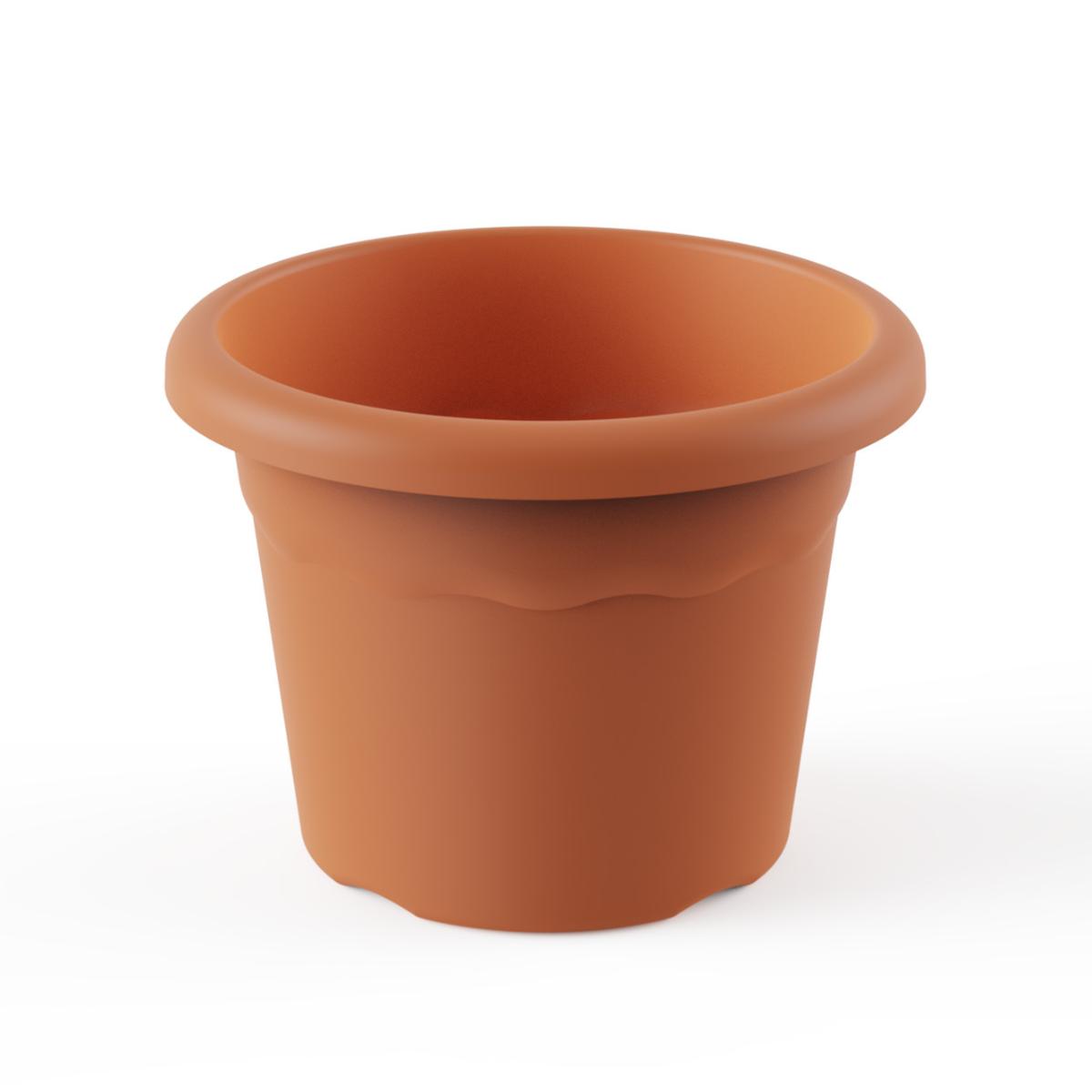 Terracotta-coloured round pot, Plastiken, D 18 x 13