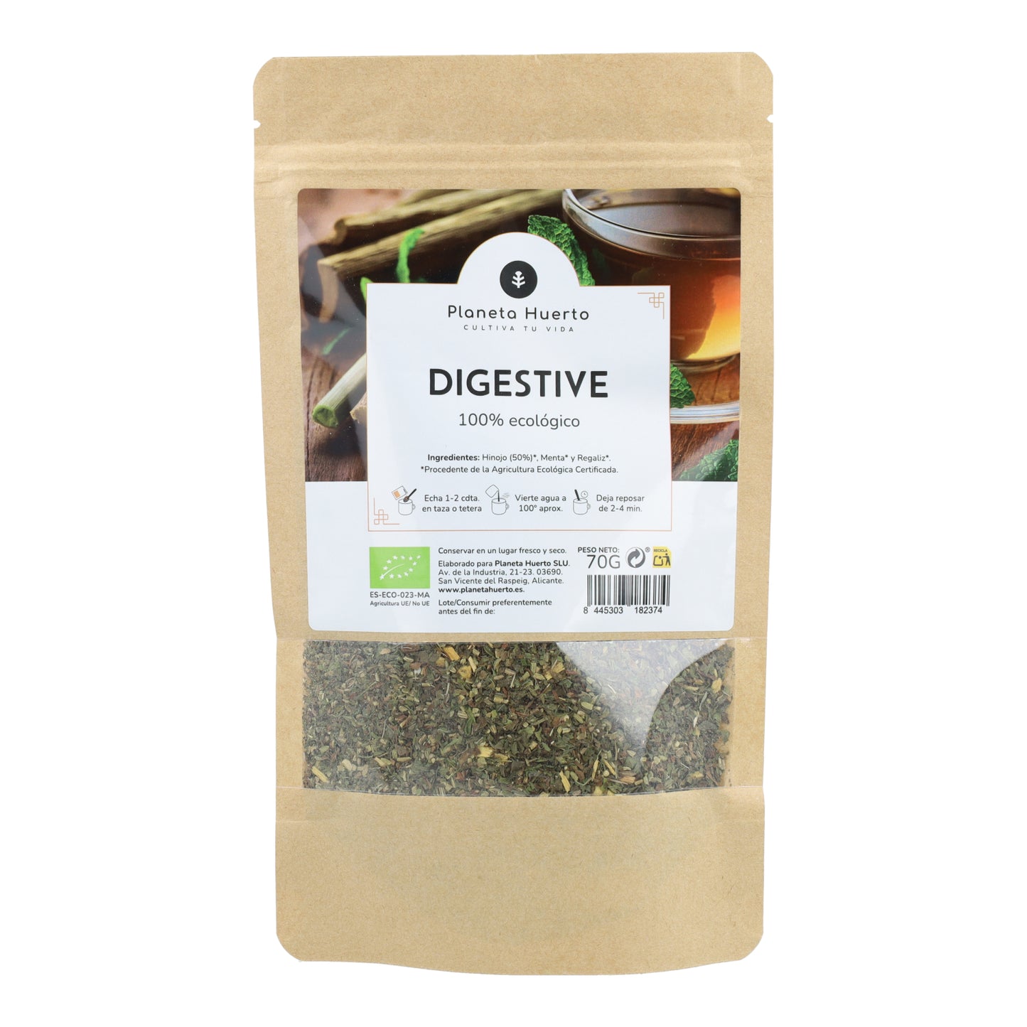 Infuso digestivo ECO Finocchio, menta e liquirizia Planeta Huerto 70g