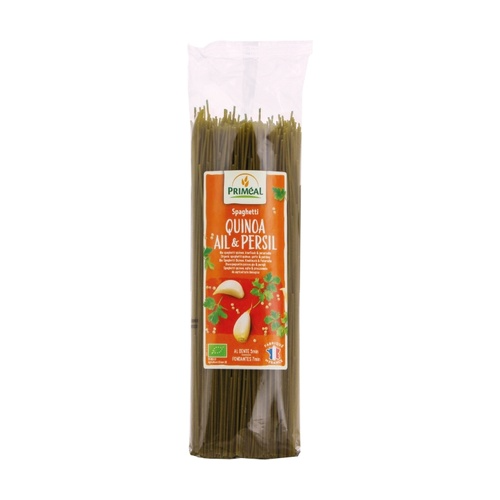 Biologische spaghetti van tarwe, quinoa, knoflook en peterselie Priméal 500 g