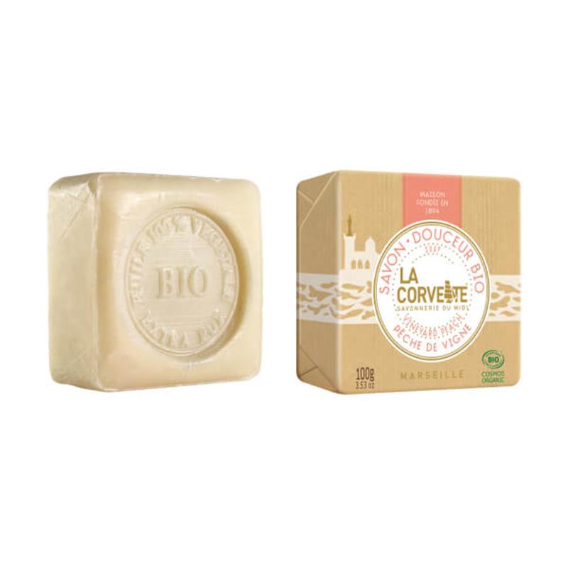 Naturseife in Stückform Pfirsich von La Corvette 100 g