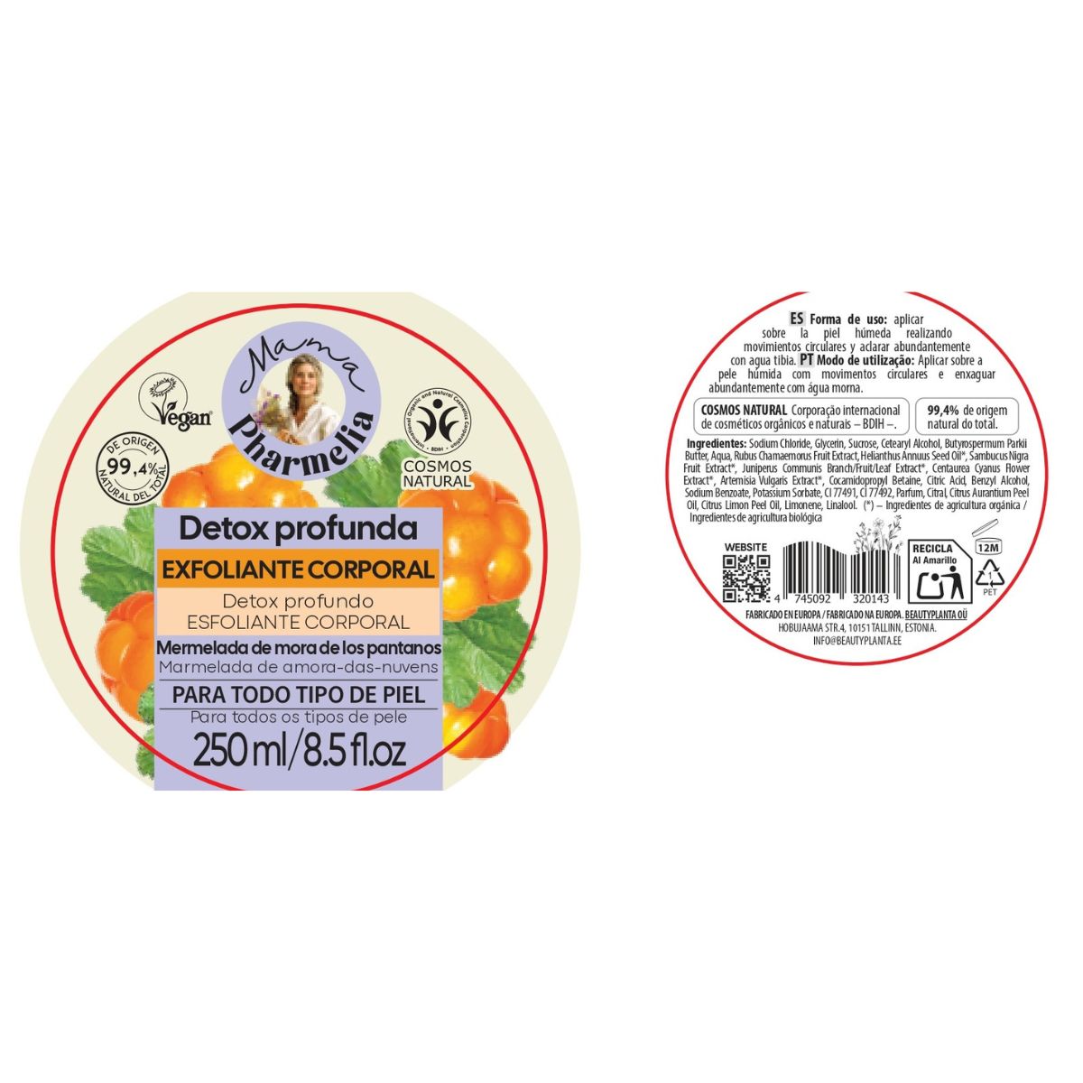 Tiefenwirksames Detox-Körperpeeling mit Brombeermarmelade, Mama Pharmelia, 250 ml