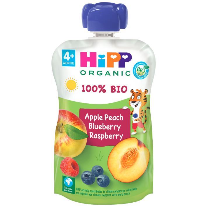 Organic Peach, Apple and Forest Fruit Pouch +4 months HiPP 100 g