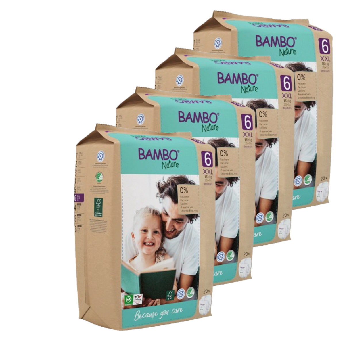 Pack ahorro Bambo Nature pañales T6 (+16kg) 80uds