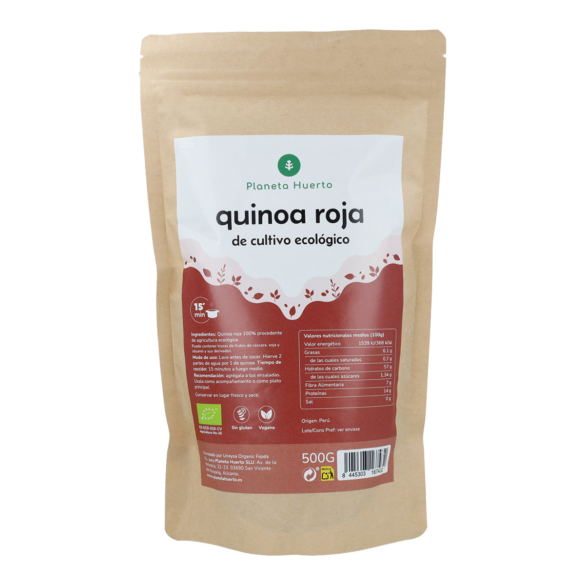 Quinoa rouge ECO Planeta Huerto 500 g