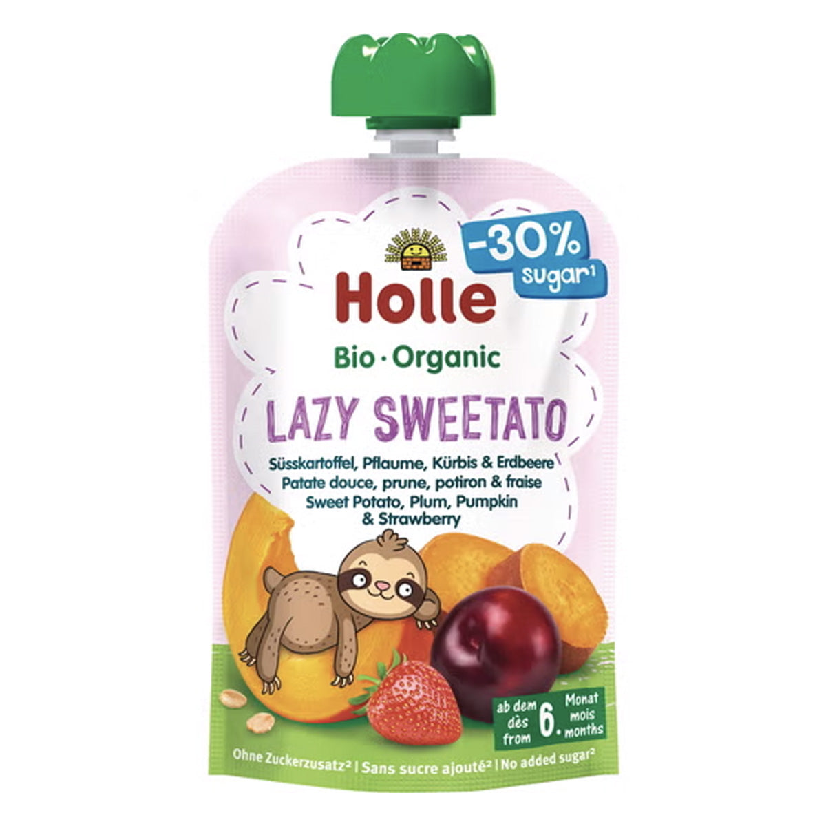 Smoothie BIO à la patate douce, prune, courge et fraise (à partir du 6e mois) LAZY SWEETATO Holle 100 g