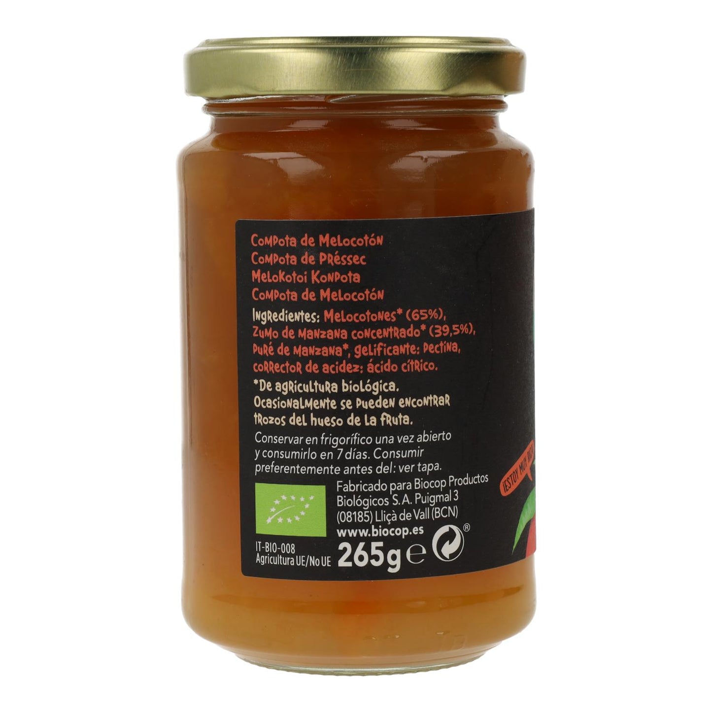 Bio-Pfirsichkompott Biocop, 265 g