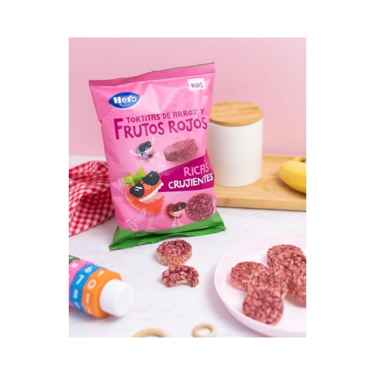 Pack 7x Tortitas de Arroz y Frutos rojos sin gluten 40 g-Hero Kids