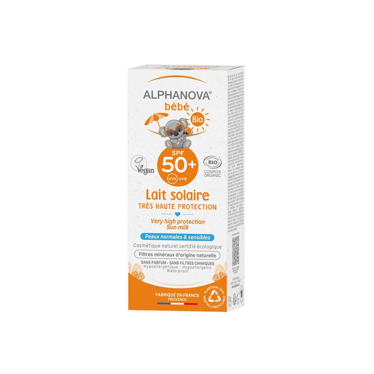 Crema solare biologica per bambini SPF 50+ Alphanova 50 ml