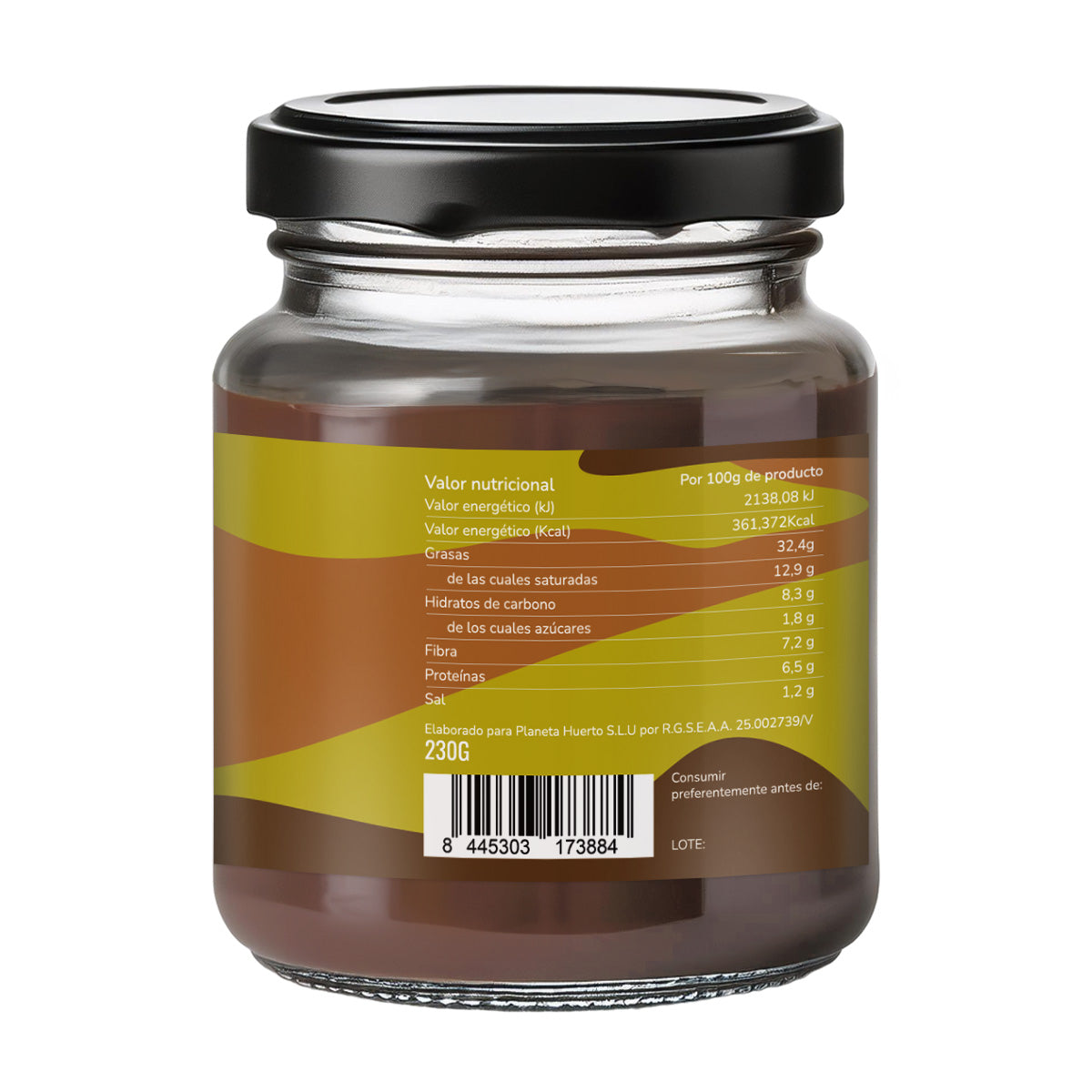 Chocoladecrème met kokosmelk en hazelnoten ECO Planeta Huerto 230 g