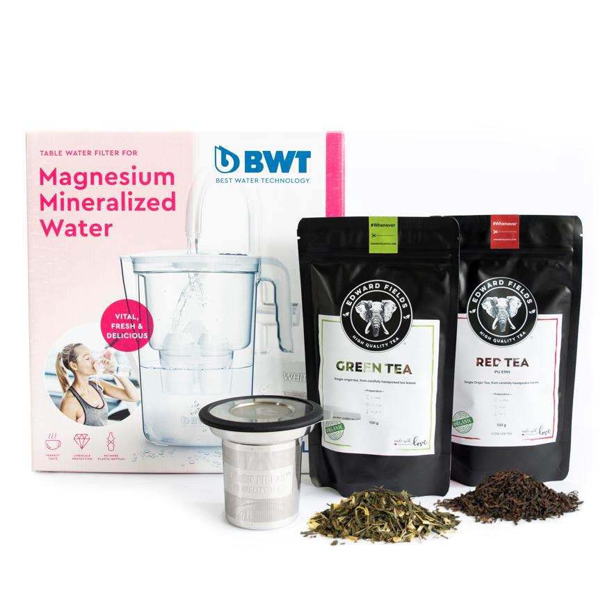 Zestaw dzbanek Vida BWT + zielona herbata EFT + czerwona herbata EFT + zaparzacz EFT