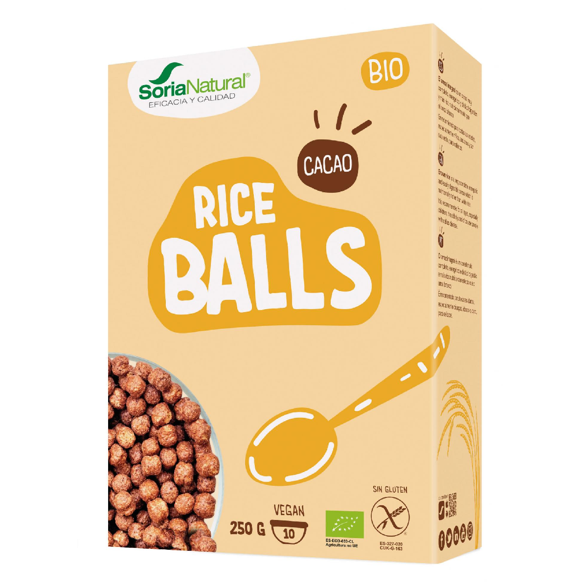 Kulki z brązowego ryżu z czekoladą Soria Natural 250 g