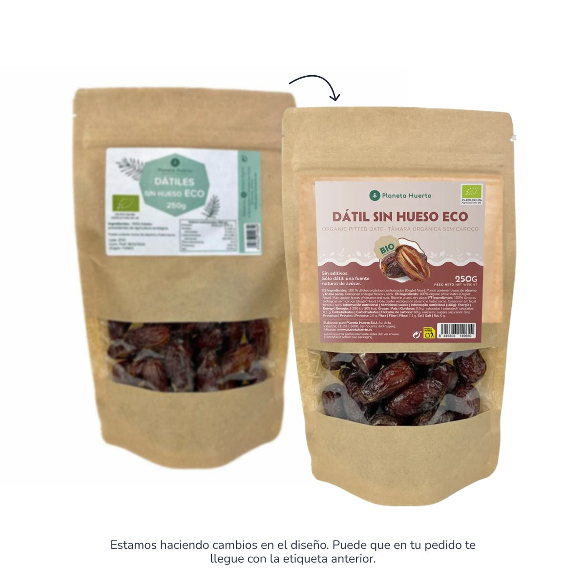 Ontpitte dadels ECO Planeta Huerto 250 g