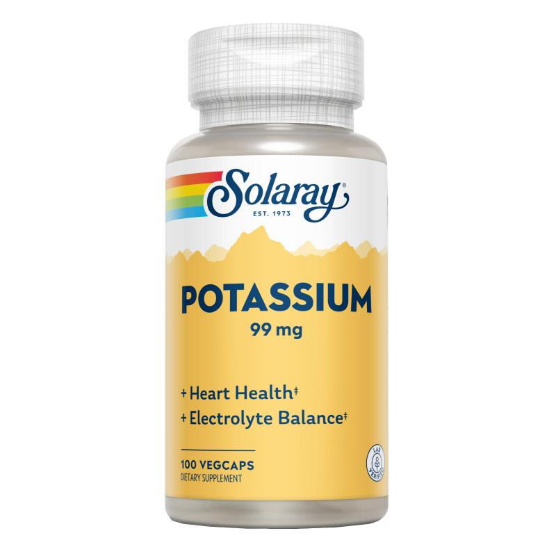 Citrate de potassium Solaray 60 VegCaps. Convient aux végétaliens