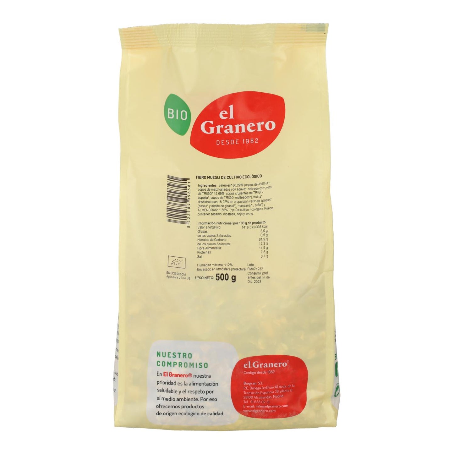 El Granero Organic Fibro Muesli, 500 g