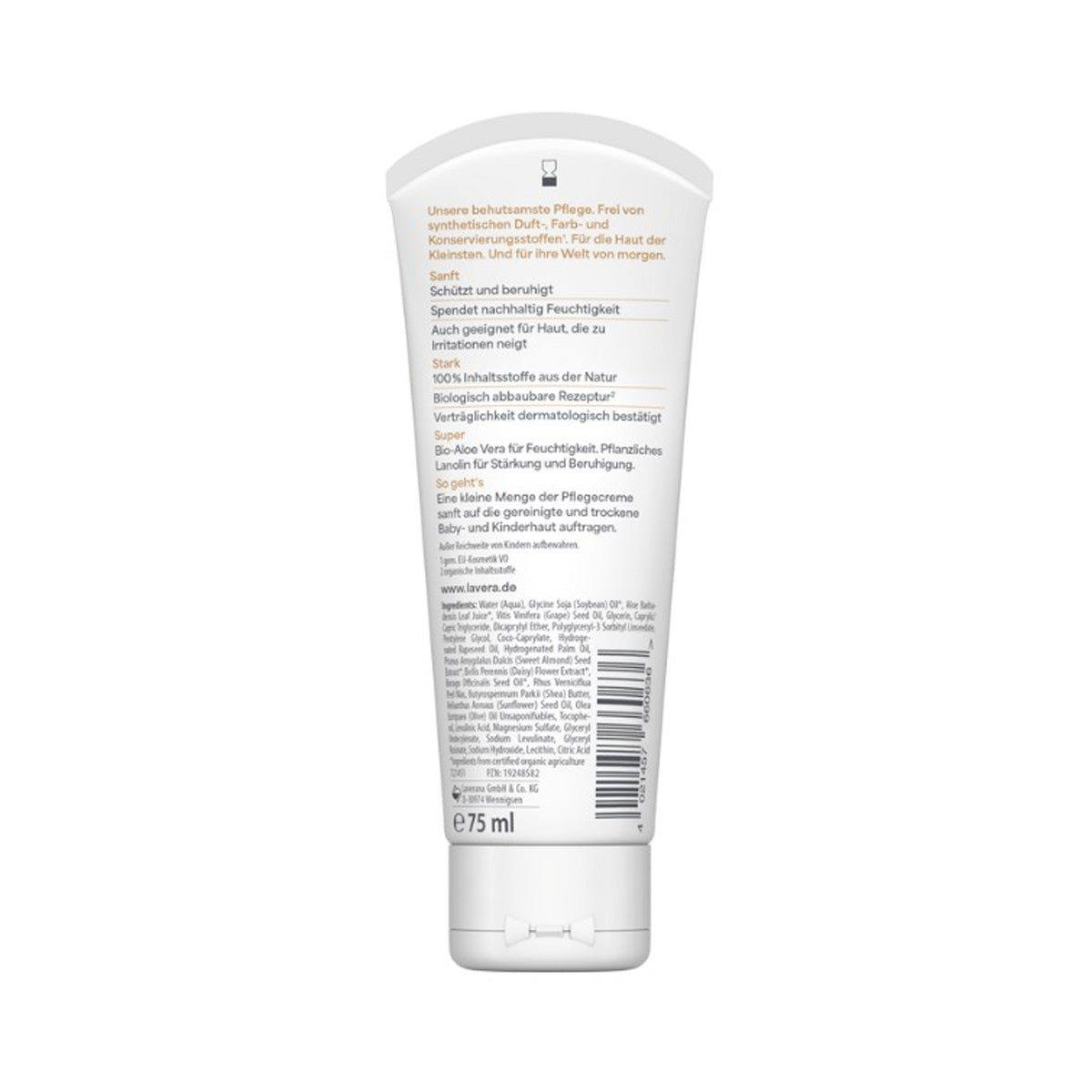 Lavera Ultra Sensitive Moisturising Cream for Babies & Children with Aloe, Lanolin and Shea Butter, 75 ml