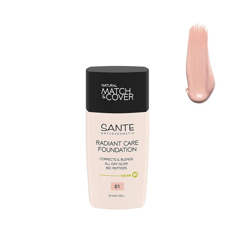 Radiant Care Fluid Foundation 01 Warm Ivory, Sante 30 ml