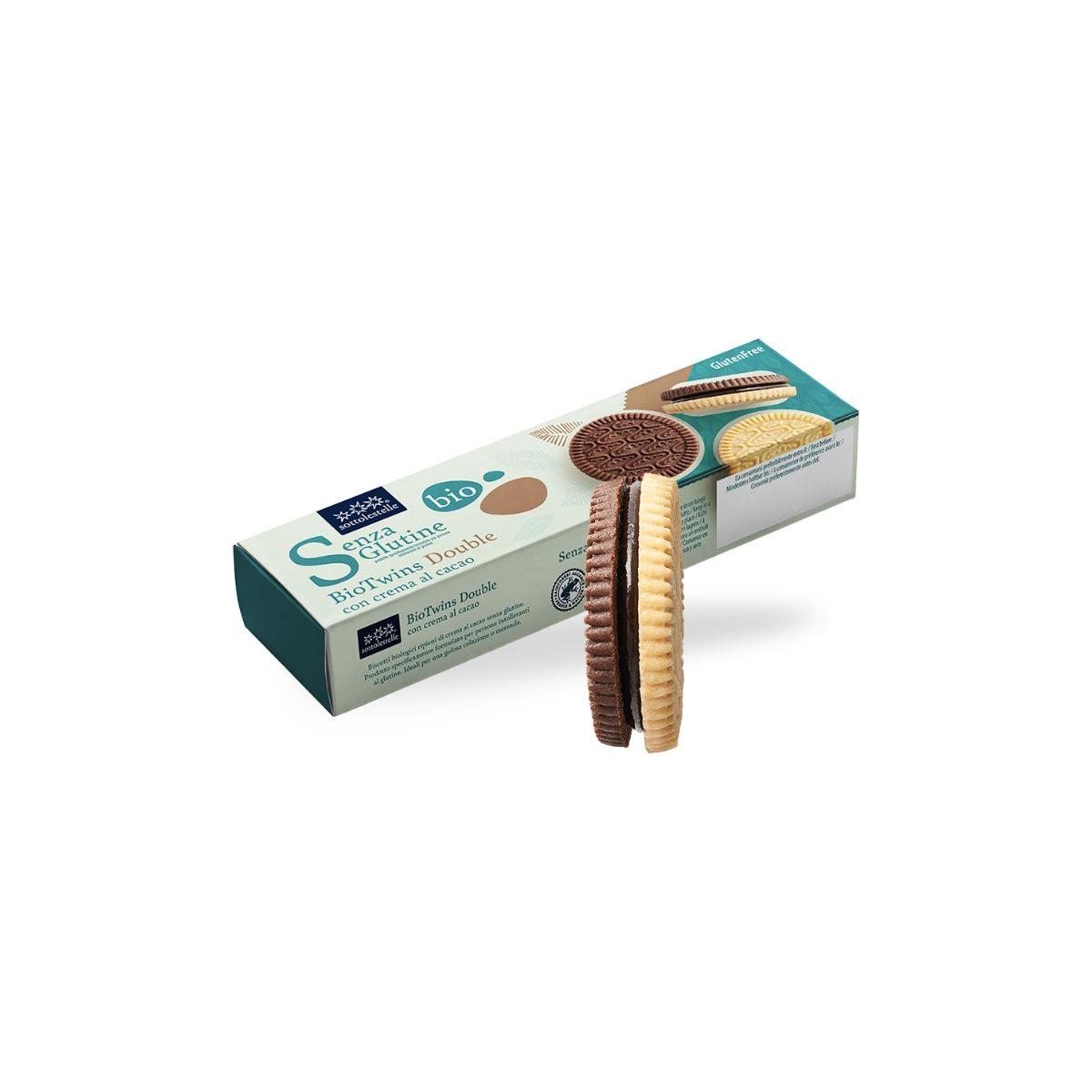 Biscotti Biotwins doppia crema al cacao senza glutine Sotto 125 g