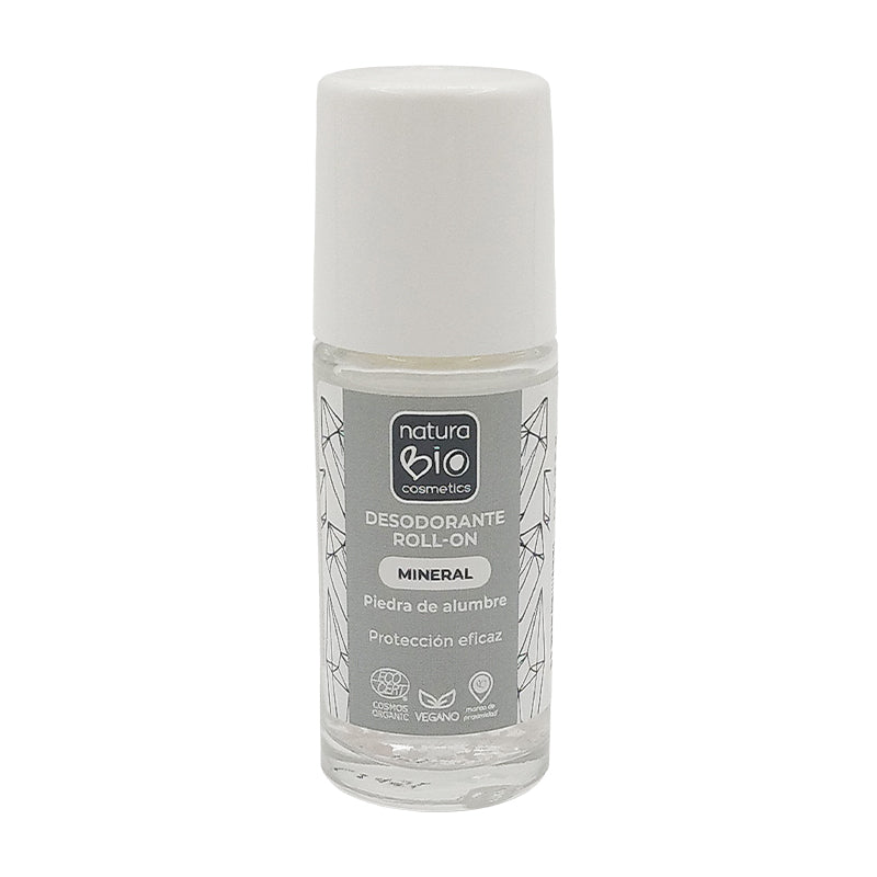 Déodorant roll-on minéral sans parfum, NATURABIO, 50 ml