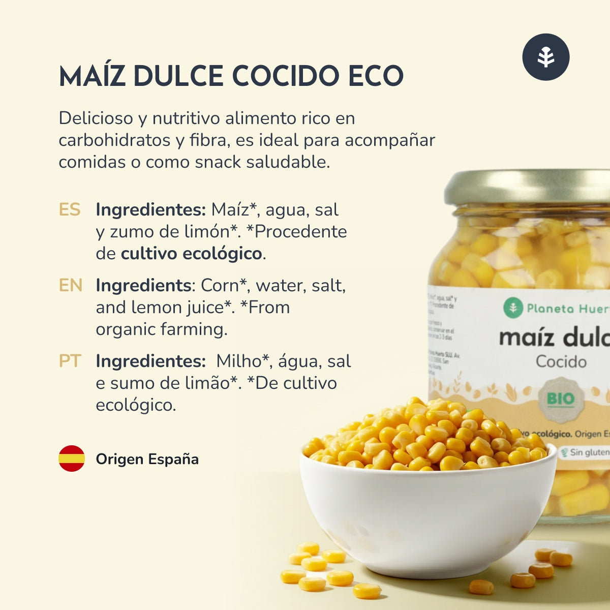 Suikermaïs ECO Planeta Huerto 340 g