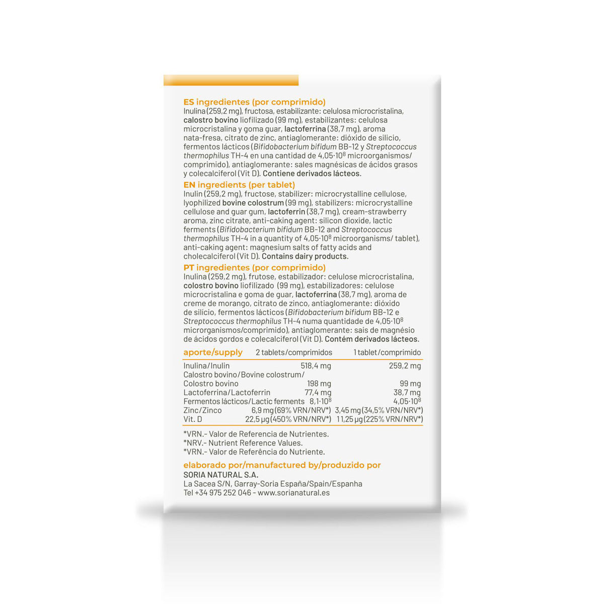 Immuneo Lactoferrina, Soria Natural