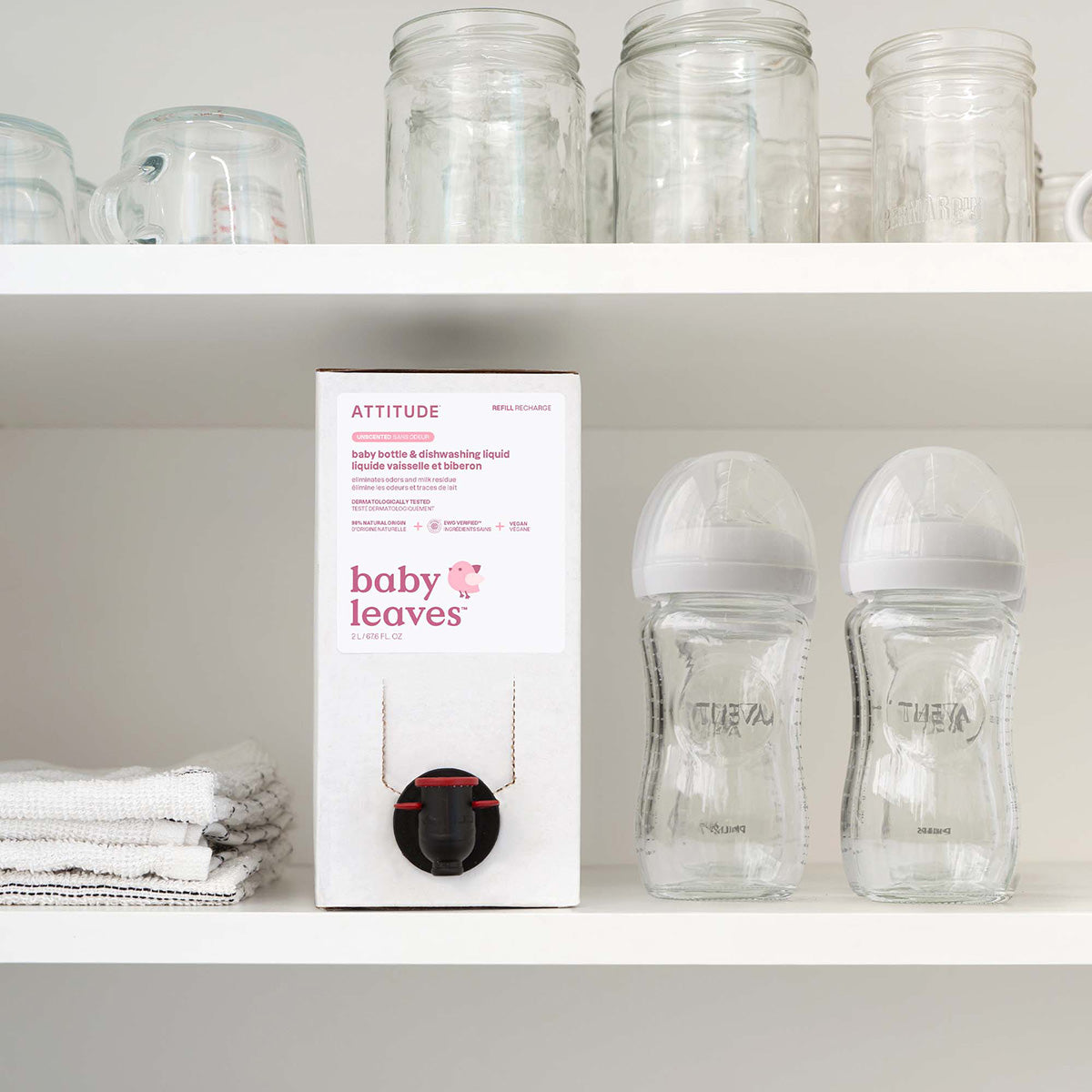 Eco-navulling voor vaatwasser en flessenreiniger Zonder parfum Nature + technology 2 L