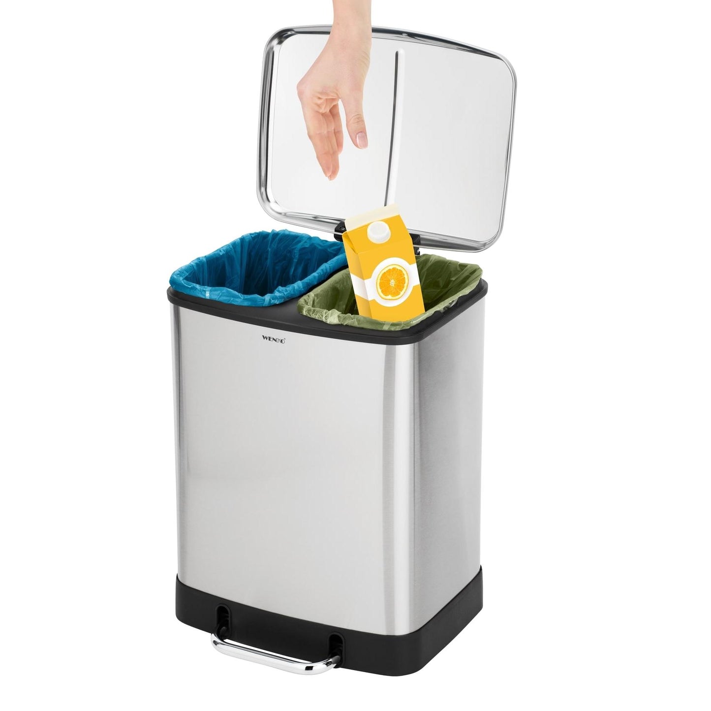 Kosz na śmieci ze stali nierdzewnej Easy Close Studio Duo, 2 x 20 l