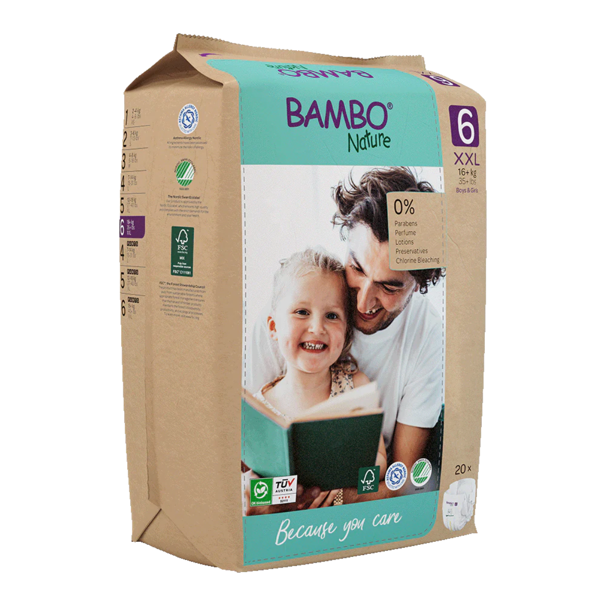 Couches Bambo Nature T6 (+16 kg) 20 unités