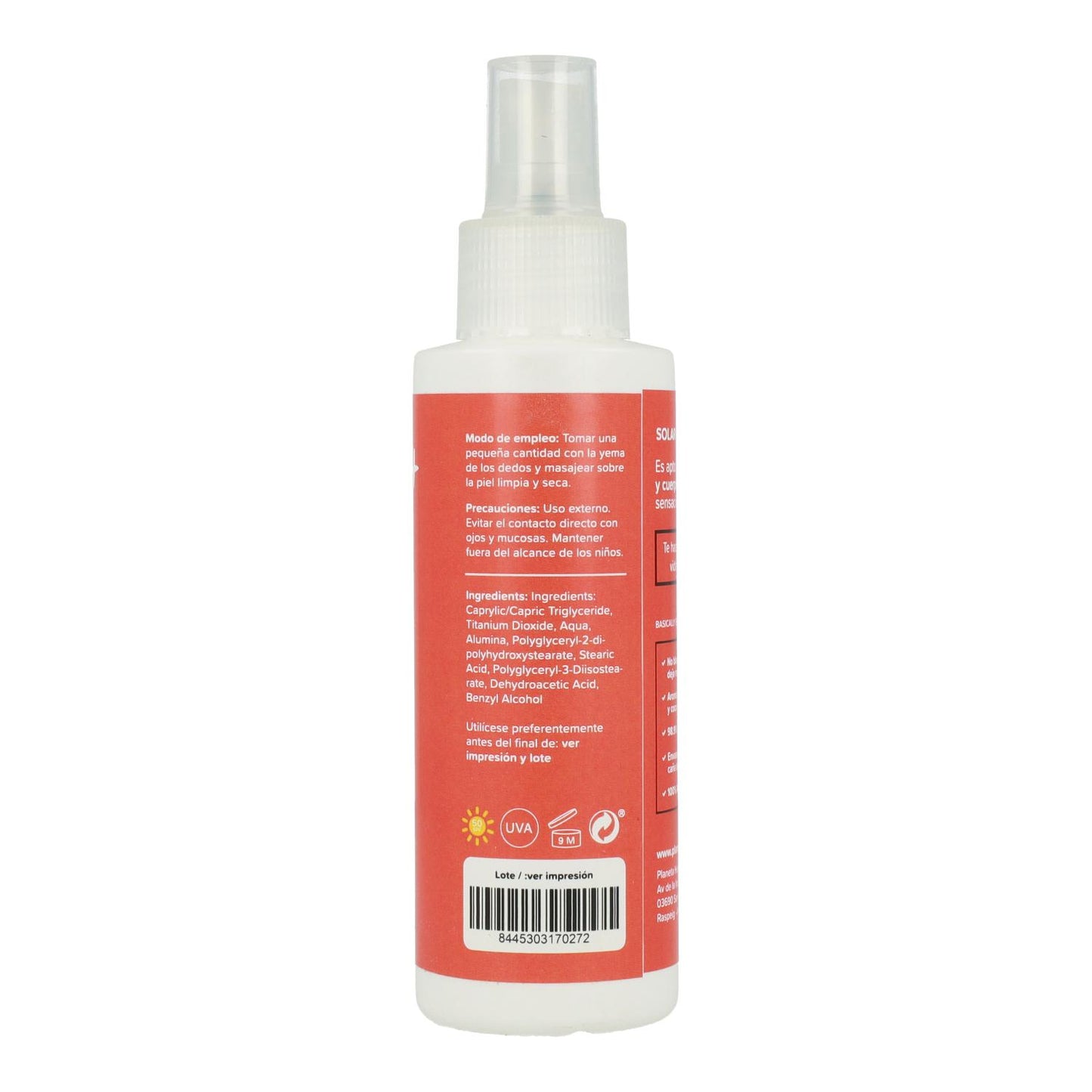 Protezione solare 100% minerale SPF 50 Planeta Huerto 125 ml