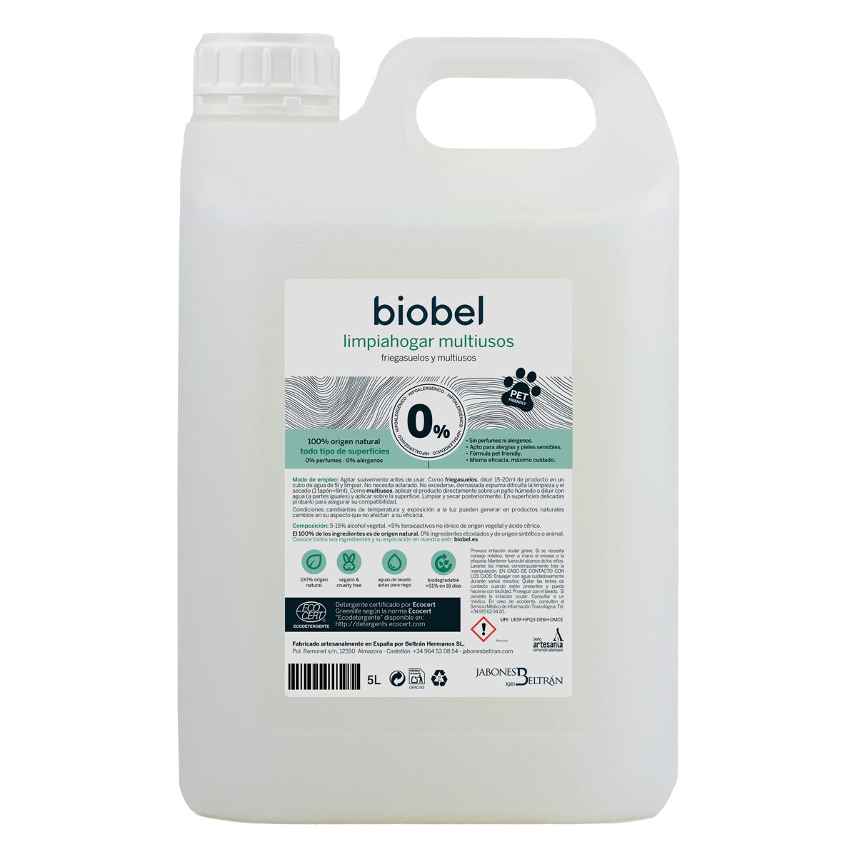 Biobel geconcentreerd schoonmaakmiddel 0% 5 l