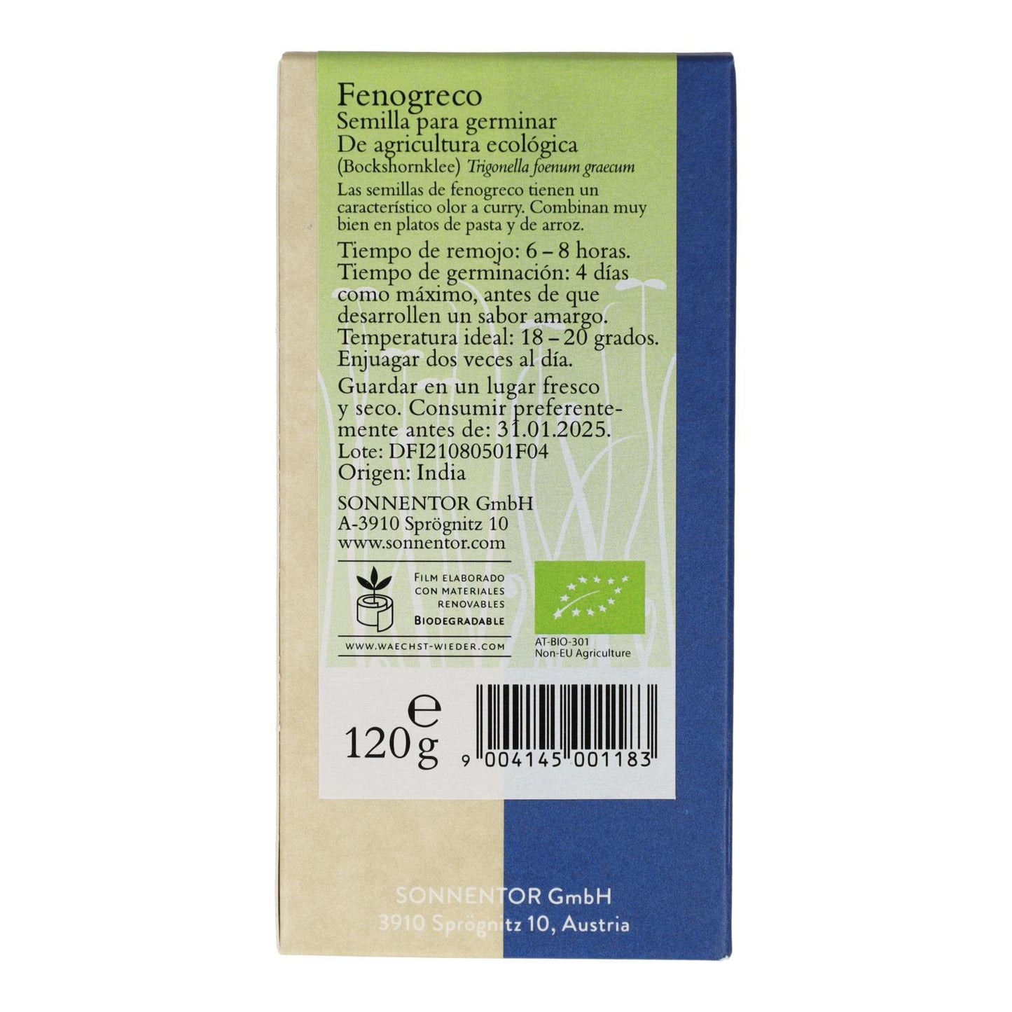 Ekologiska fenugreekfrön för groddning