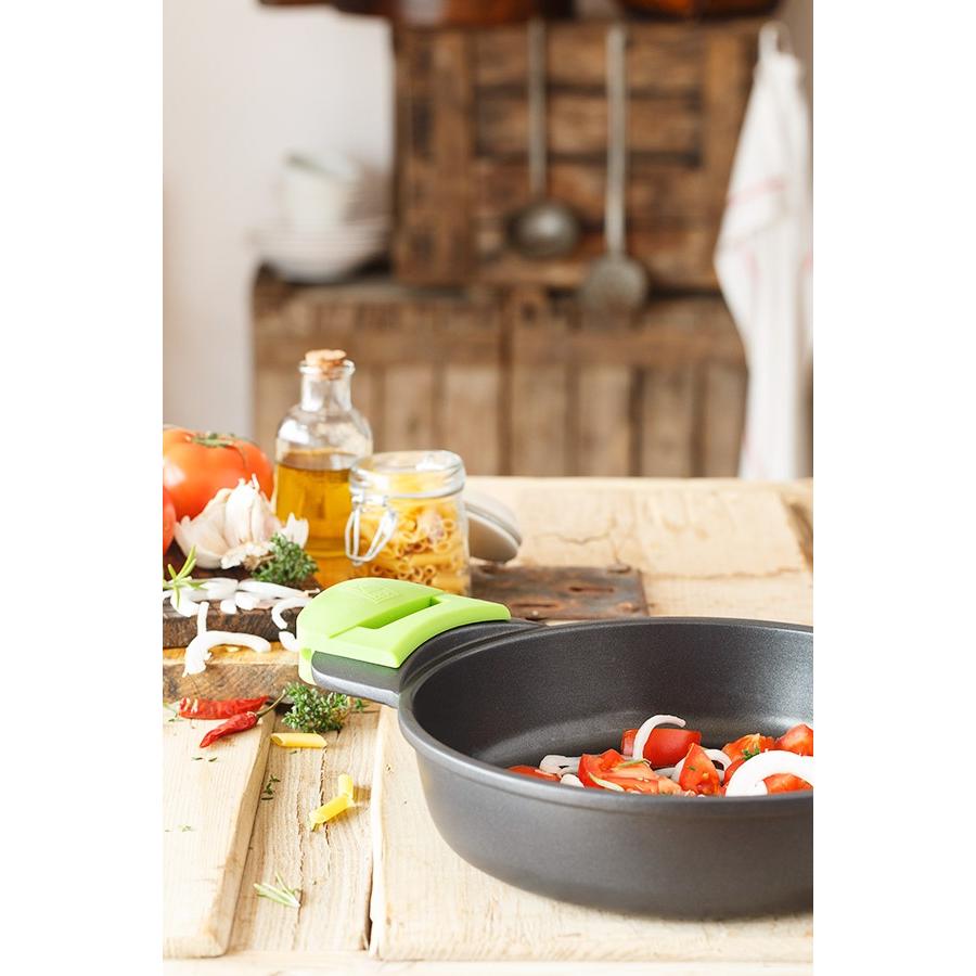 Flacher Topf ECO+ mit Deckel aus Aluminiumguss von Bra Prior, 36 cm