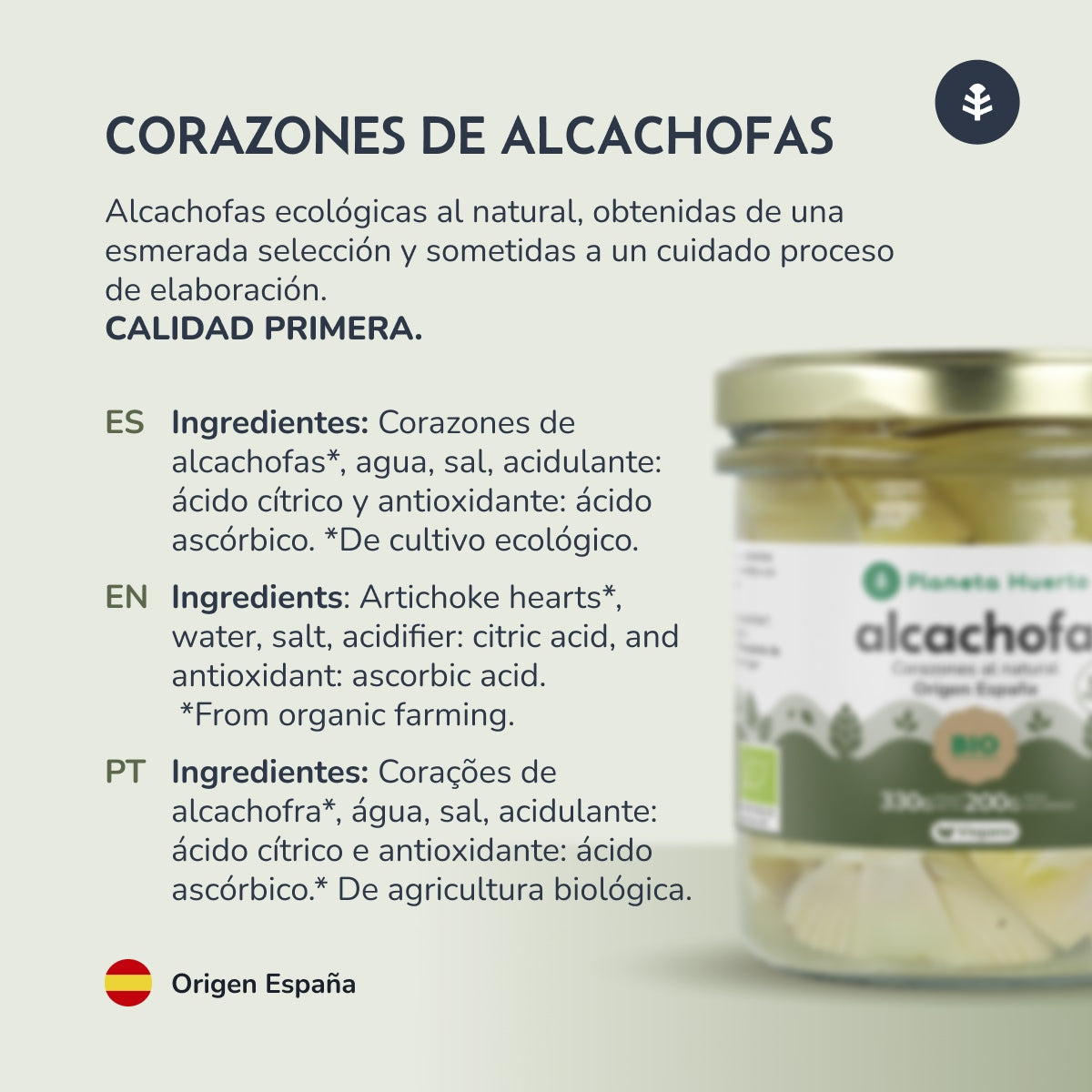 Biologische artisjokharten Planeta Huerto 330 g
