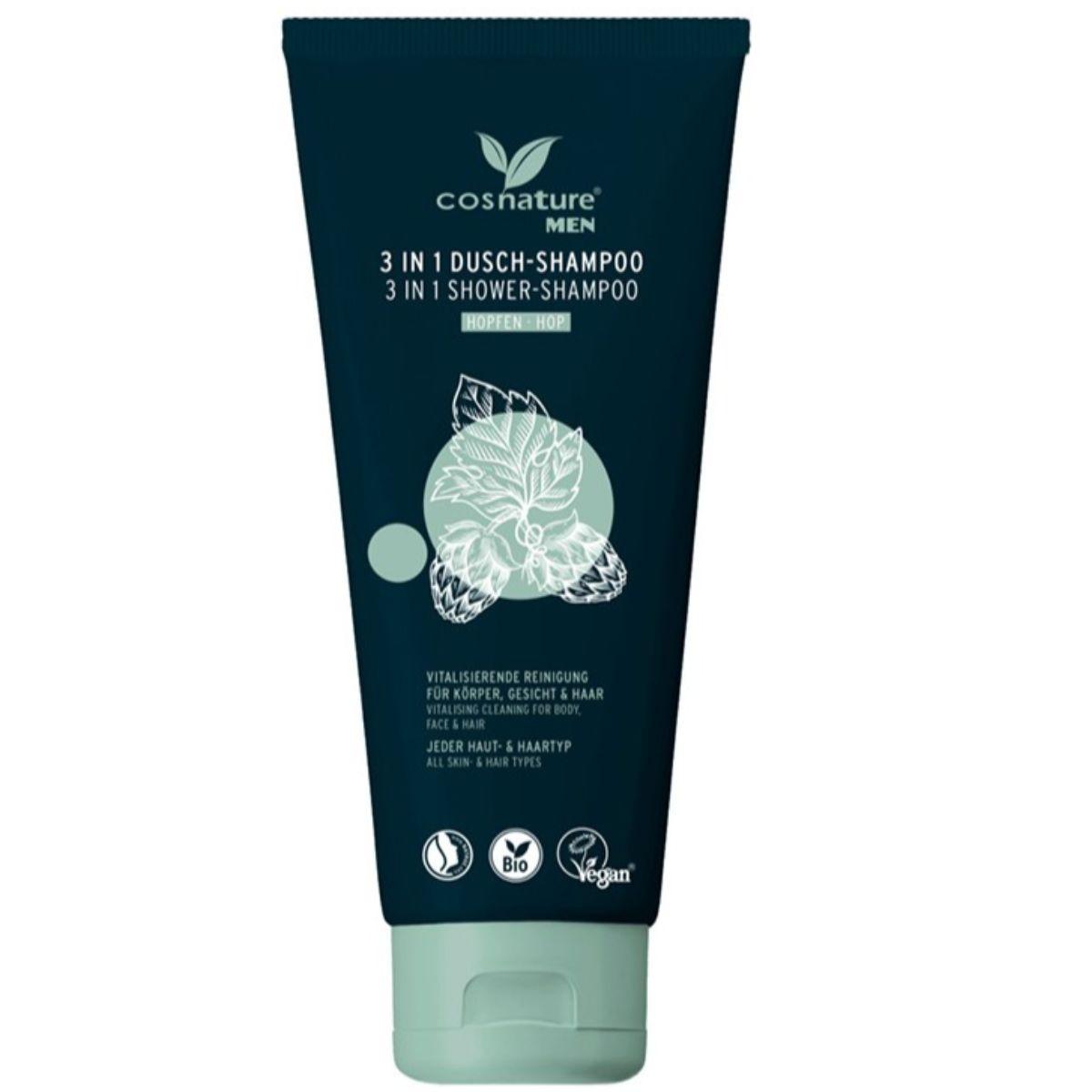 Cosnature 3-in-1 Shower Gel & Shampoo for Men with Hops 200 ml