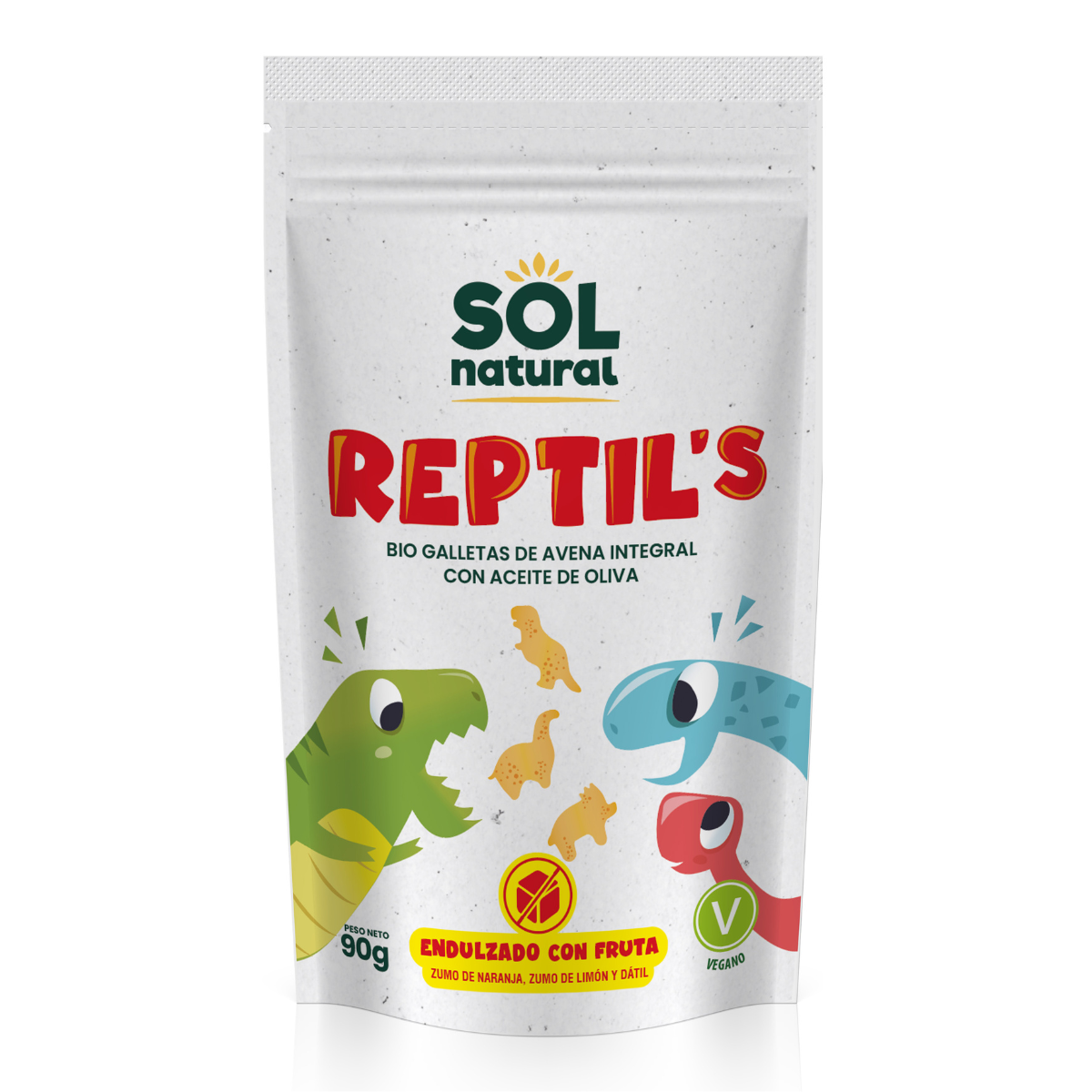 Confezione da 2 biscotti biologici per bambini con avena e frutta Sol Natural 90 g