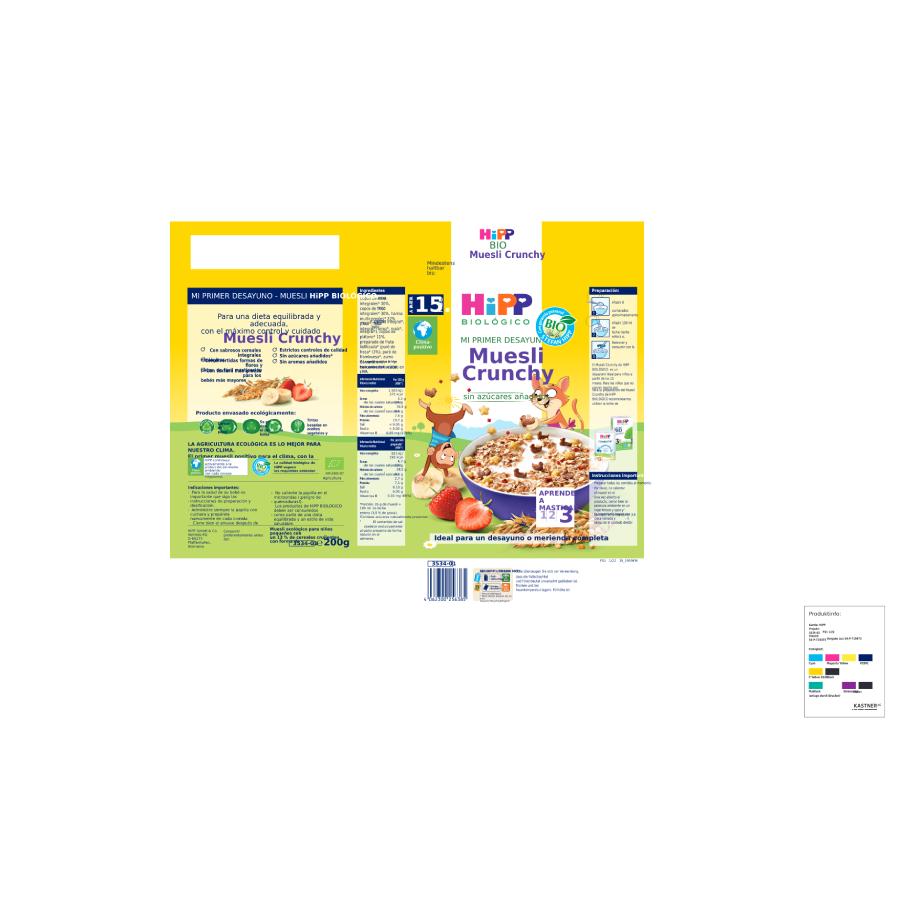 Crunchy muesli voor kinderen Bio +15 maanden HiPP 200 g