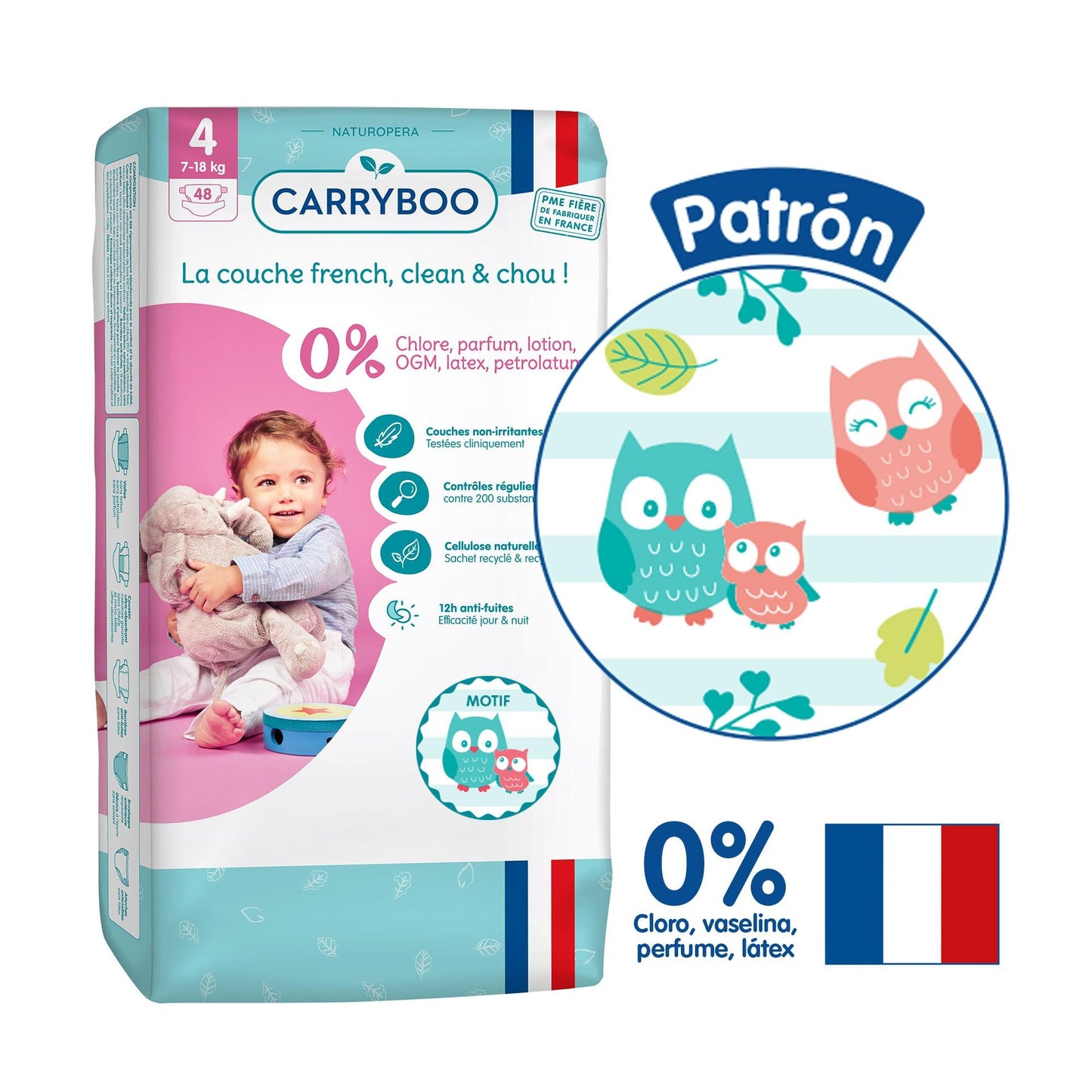 CARRYBOO - Ekologiczne pieluchy T4 (7-18 kg) - Jumbo 48 pieluch
