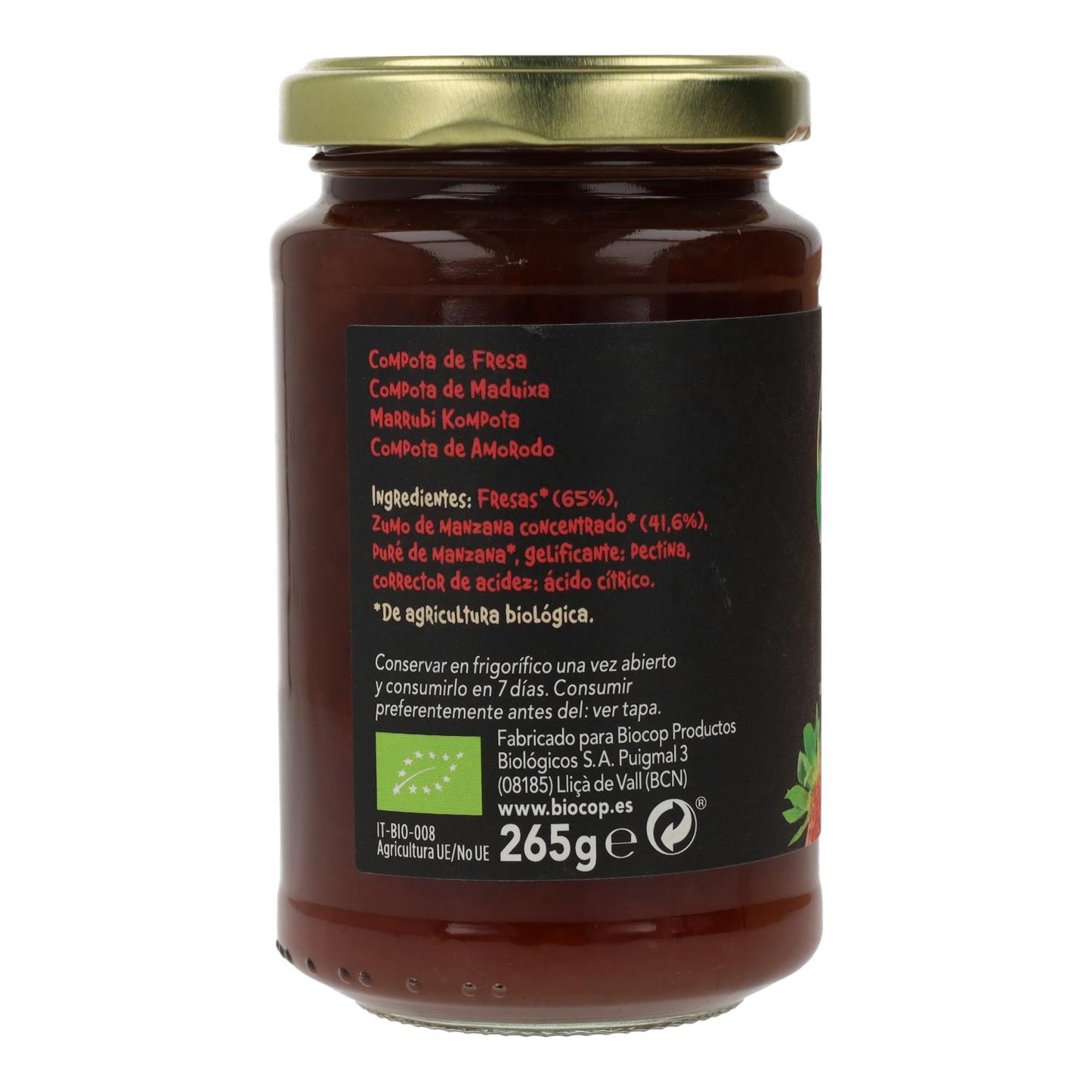 Biocop Organic Strawberry Compote 265 g