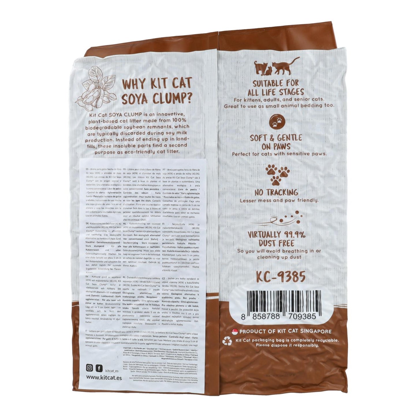 Kit Cat Arena Eco SoyaClump - Coffee 7 L Kattenbakvulling