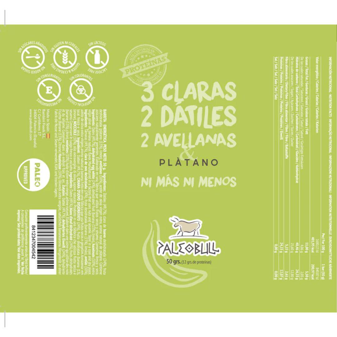 PaleoBull energiereep met dadels, hazelnoten en banaan, 50 g