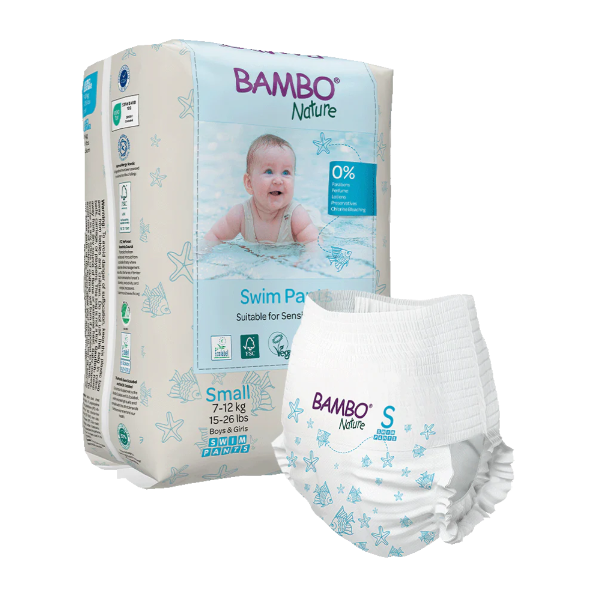 Bambo Nature zwemluiers maat S (7-12 kg) Bambo Nature 12 stuks