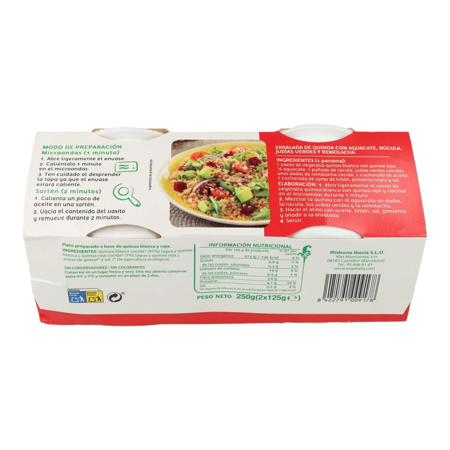 Potje witte en rode quinoa BIO Vegetalia 2 stuks x 125 g