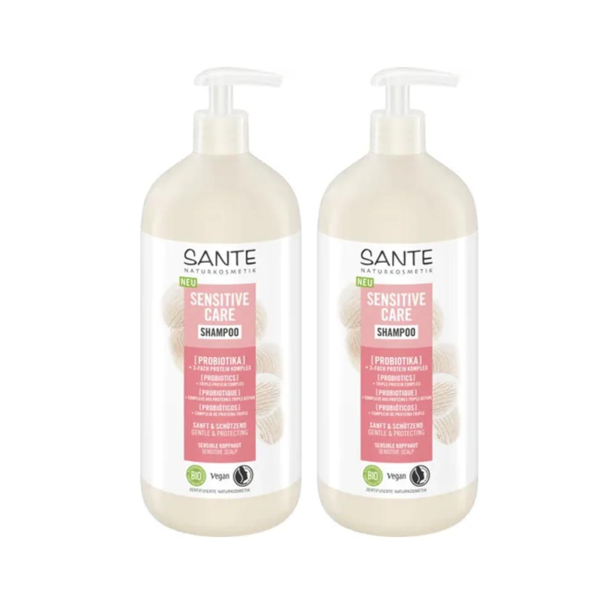 Confezione da 2 shampoo sensibile probiotico Sante 950 ml