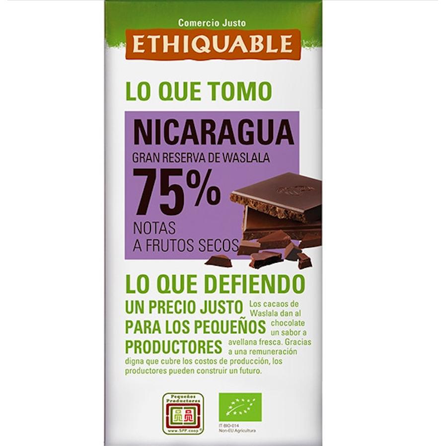 Pure chocolade 75% Nicaragua BIO Fair Trade 100 g