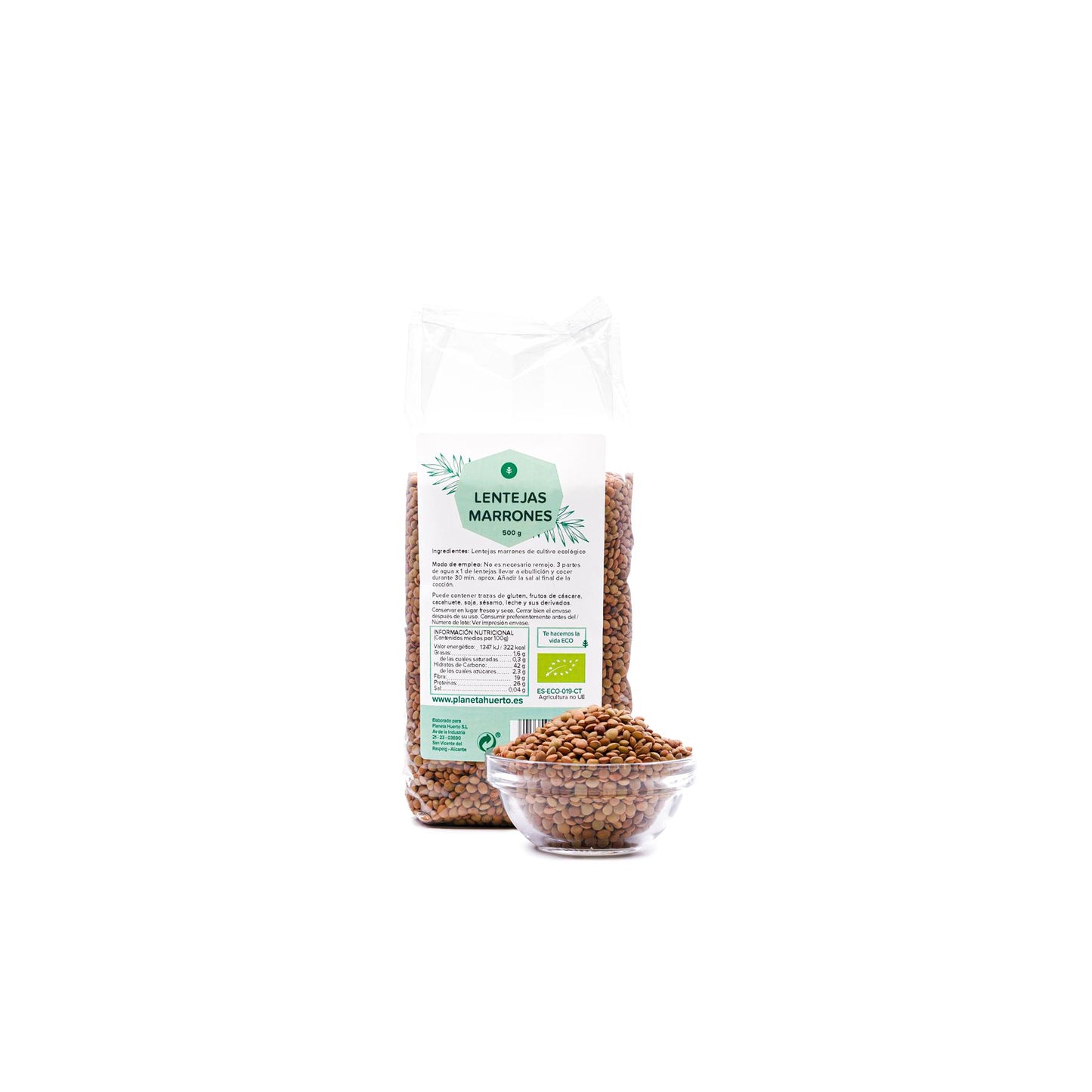 Lentejas marrones ECO Planeta Huerto 500 g
